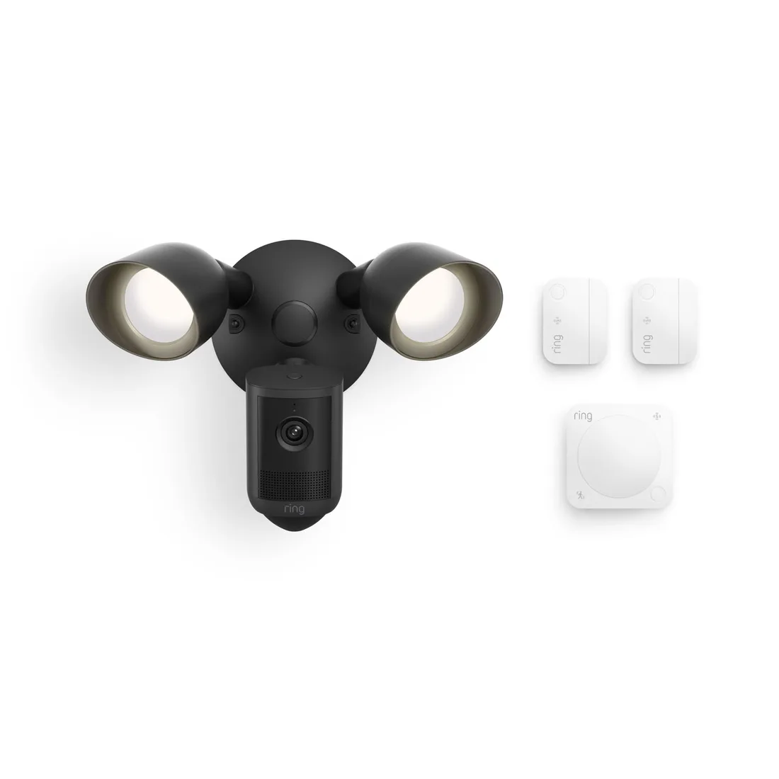 Ring Floodlight Cam, Wired (Newest Model) + 2 Window & Door Sensors + Motion Detector – alternate view