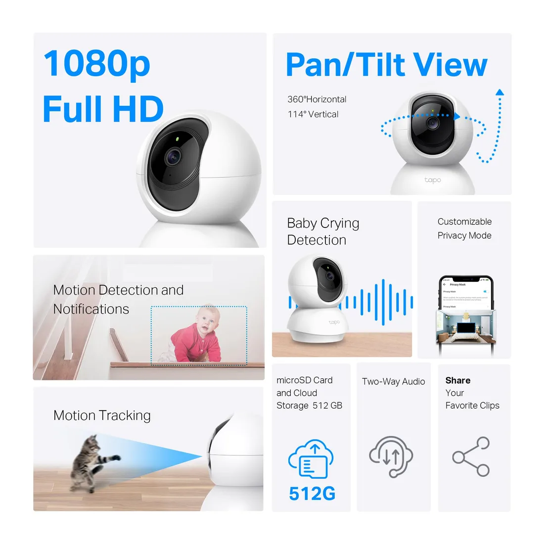 Tapo Pan/Tilt 1080P Indoor Security Camera, Tapo C200 – alternate view