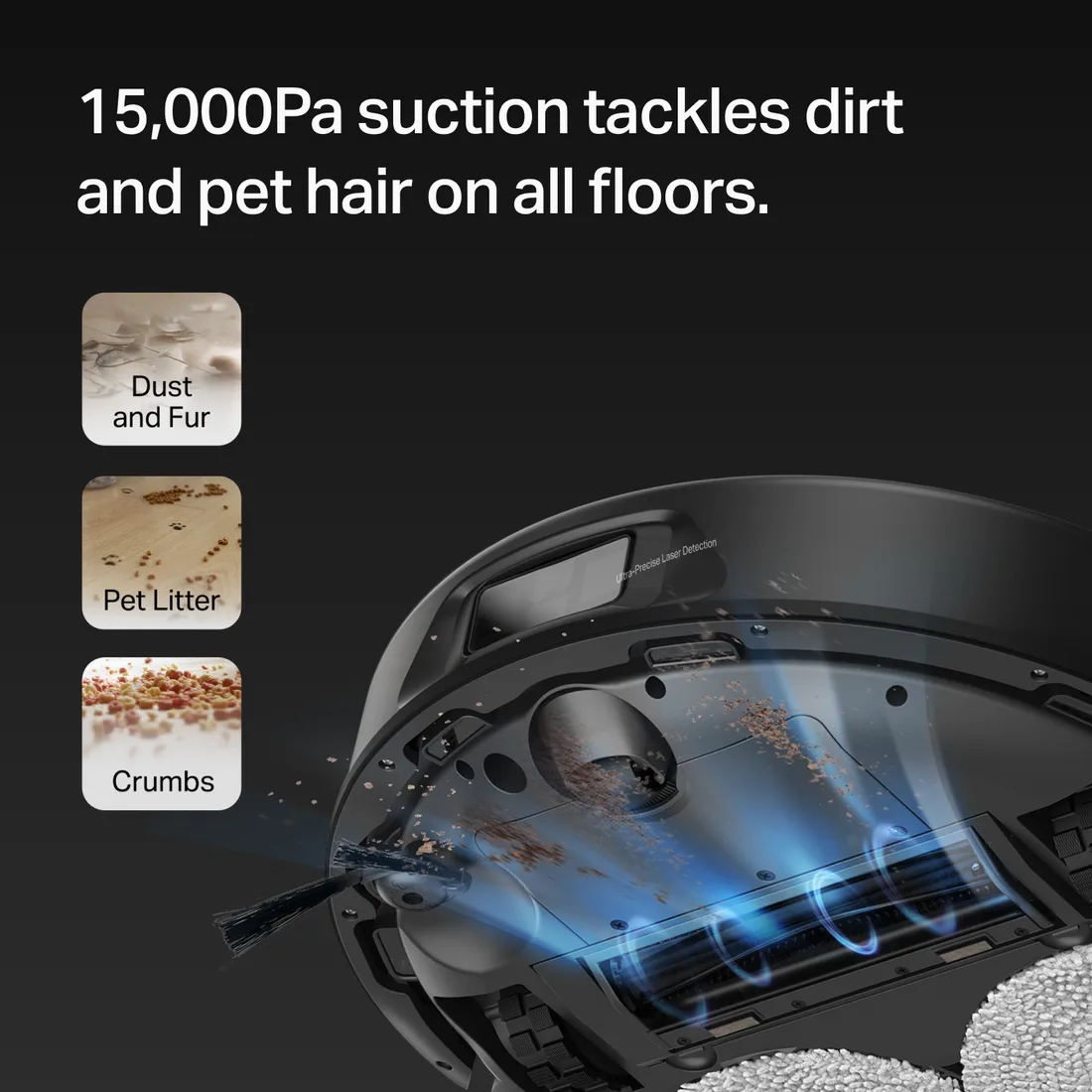 Tapo LiDAR + Dual-Laser Robot Vacuum and Mop with Advanced Dock 15000Pa Suction, Tapo RV50 Pro Omni – smart home security device