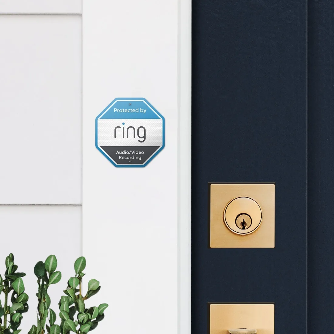 Ring Ring Security Doorplate Sign – alternate view