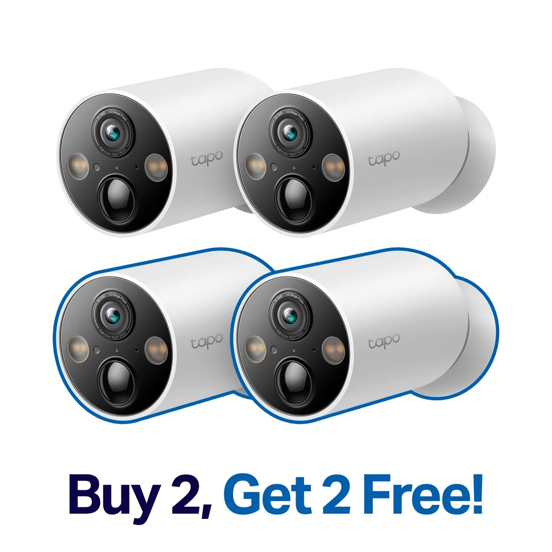 Tapo MagCam 2K Wireless Battery Powered Camera, Tapo C425 4-Pack – smart home security device