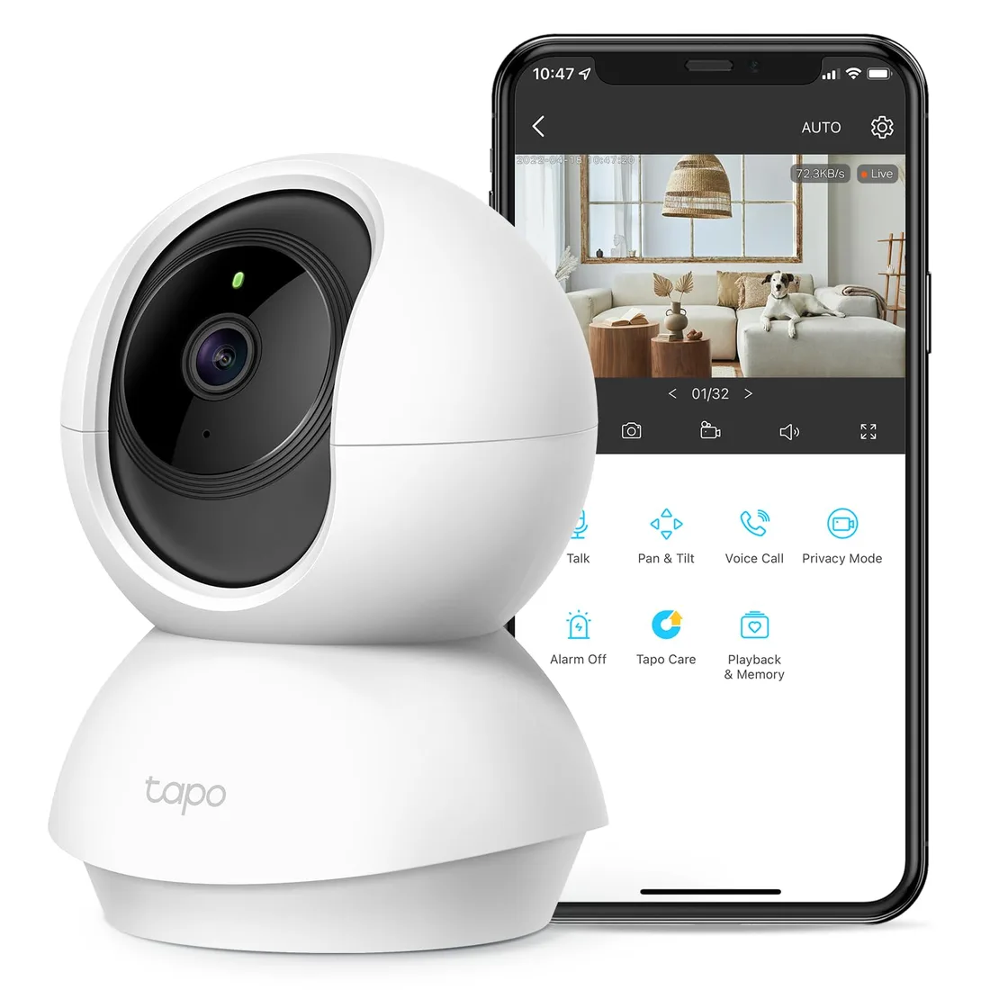 Tapo Pan/Tilt 2K Indoor Security Camera, Tapo C210 – smart home security device