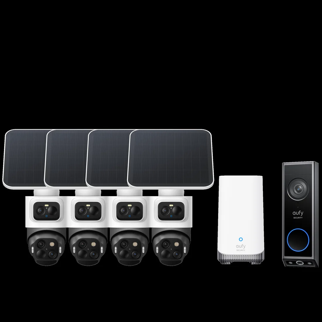 eufy eufyCam S4 4-Cam Kit + Video Doorbell E340 – smart home security device