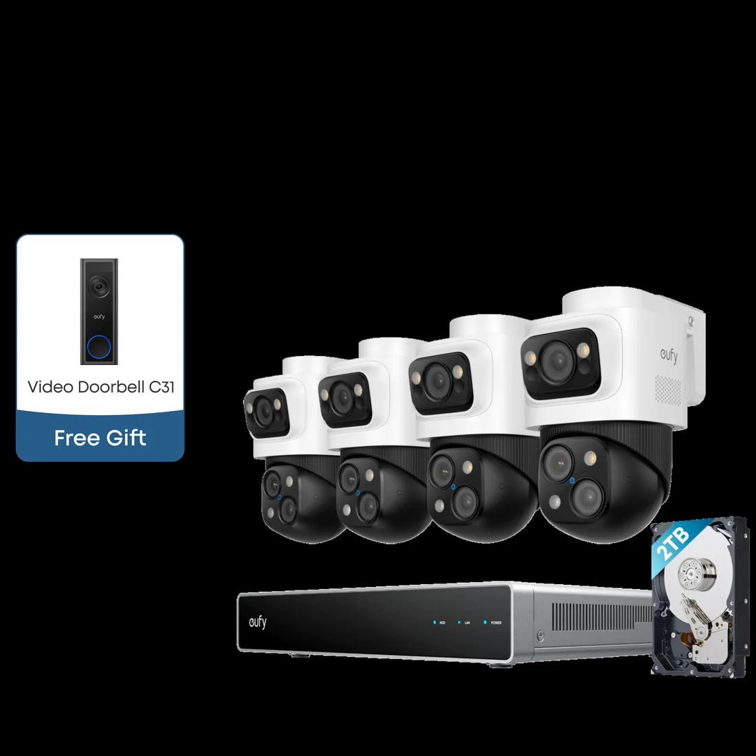 eufy eufy PoE NVR Security System S4 Max + eufy Video Doorbell C31 – smart home security device