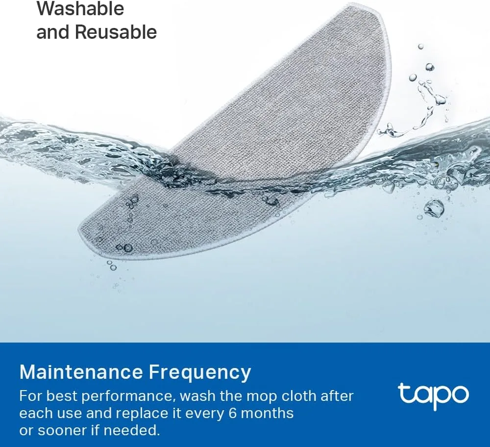 Tapo Robot Vacuum Washable Mop Cloth 5 PC RV30/RV20 Max Plus, Tapo RVA301 – alternate view